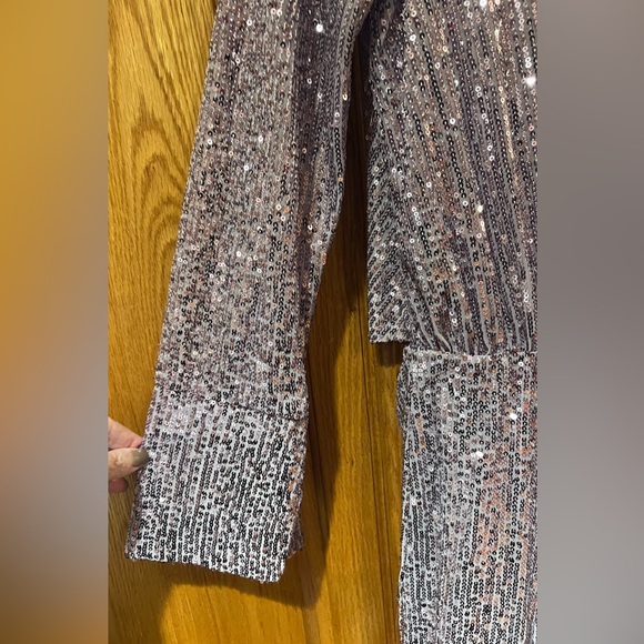 ASOS DESIGN Sequin Embellished Drape Detail Mini Dress with Button Detail Size 4 - Picture 16 of 16